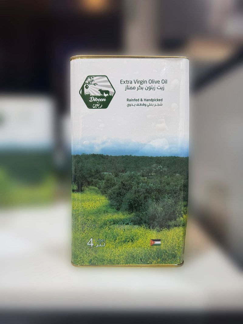 Olive Oil Tin 4 Liters  تنكة زيت زيتون